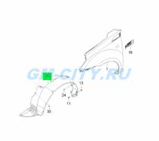 Подкрылок передний правый Chevrolet Aveo T255