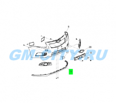 Юбка (дефлектор) переднего бампера Chevrolet Cruze