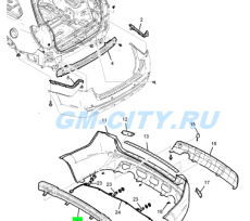 Усилитель заднего бампера Chevrolet Captiva C100