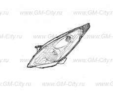 Фара левая электро корр. Chevrolet Spark M300