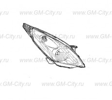 Фара правая электро корр. Chevrolet Spark M300