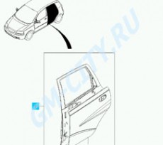 Дверь задняя правая хэтчбек Chevrolet Aveo T200