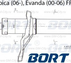 Амортизатор передний правый Chevrolet Epica