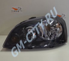 Фара левая седан, универсал (черная) Chevrolet Lacetti