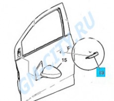 Ручка двери внешняя black Chevrolet Orlando