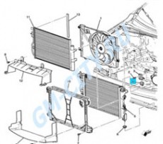 Отбойник радиатора верхний Chevrolet Aveo T300