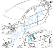 Электродвигатель заднего стеклоочитстителя Chevrolet Aveo T300