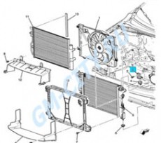 Кронштейн радиатора верхний Chevrolet Aveo T300
