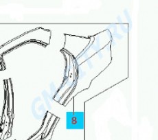 Крыло заднее левое седан Chevrolet Aveo T200