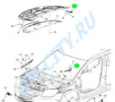 Петля капота левая Chevrolet Orlando