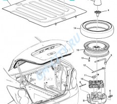 Откидная панель пола багажника седан