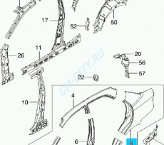 Крыло заднее левое седан