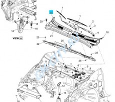 Решетка перед лобовым стеклом  rh
