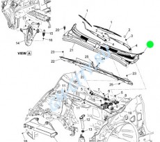 Решетка перед лобовым стеклом lh