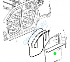 Облицовка канала хода стекла, правая, black