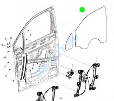 Стекло двери передней правой
