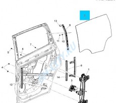 Стекло двери задней правой