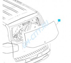 Стекло заднее без стоп сигнала