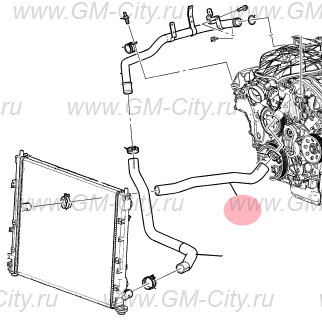 Патрубок радиатора верхний впускной купить для Cadillac CTS ІІ - 22792654