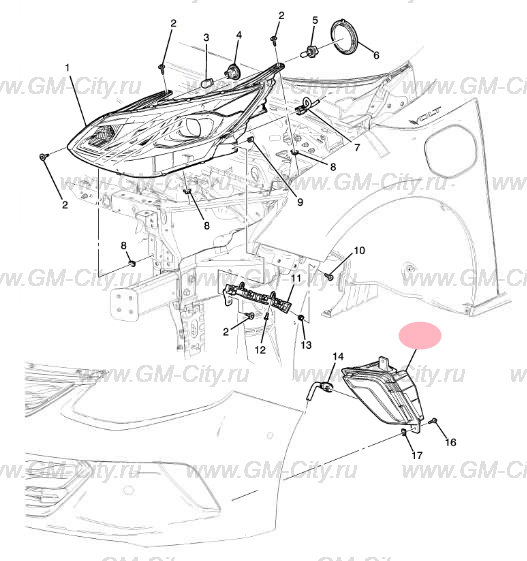 ПТФ правая купить для Chevrolet Volt II - 23384966