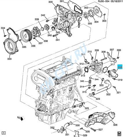 ТЕРМОСТАТ 1,6 купить для Chevrolet Aveo T300 - 55564891
