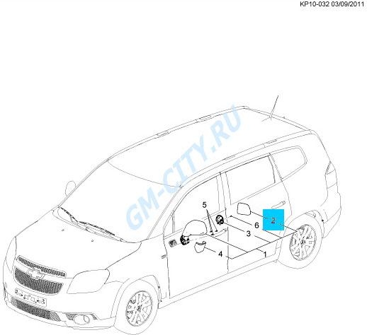 Зеркальный элемент левый купить для Chevrolet Orlando - 95218125