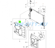 Кожух вентилятора охлаждения  1,4l Chevrolet Aveo T250