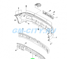 Усилитель бампера переднего Chevrolet Lanos
