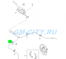 Трос стояночного тормоза правый Chevrolet Epica