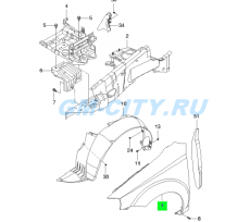 Крыло переднее левое Chevrolet Aveo T200