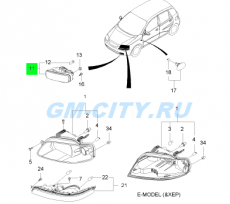 Фара противотуманная левая Chevrolet Aveo T200