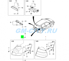 Фонарь задний правый хэтчбек Chevrolet Aveo T200