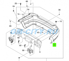 Бампер задний хэтчбек Chevrolet Aveo T200