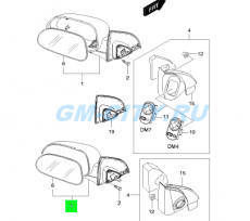 Зеркало правое механическое Chevrolet Lacetti