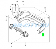 Бампер задний Chevrolet Aveo T250