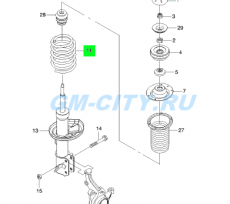 Пружина передняя Chevrolet Aveo T200