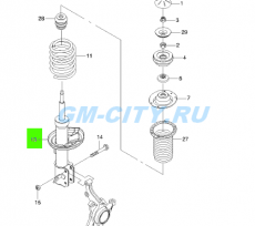 Амортизатор передний правый Chevrolet Aveo T255
