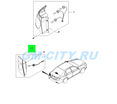 Фонарь задний левый внутренний Chevrolet Epica