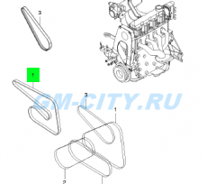 Ремень приводной 1,4 1,6 Chevrolet Aveo T250